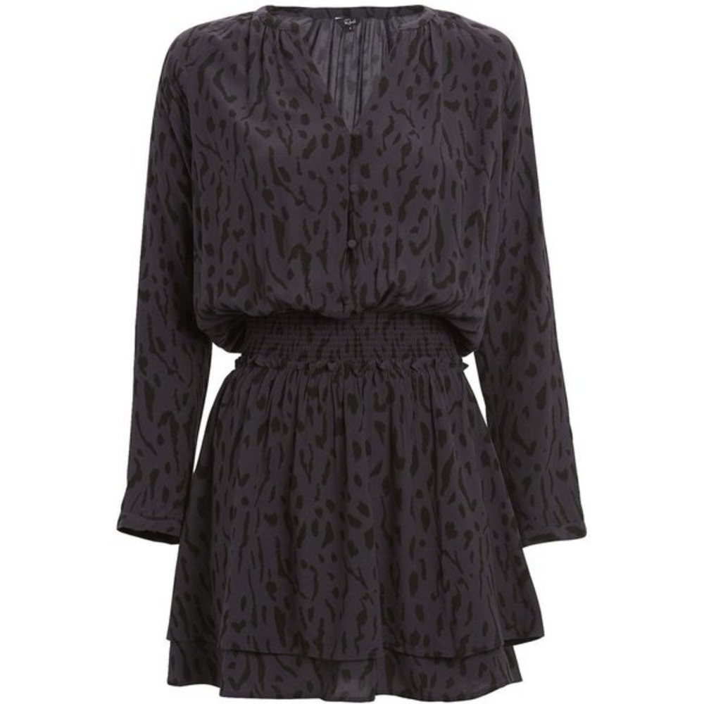 Rails Leopard Print Long Sleeve Mini Dress